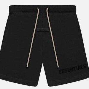 FEAR OF GOD ESSENTIALS JET BLACK SHORTS